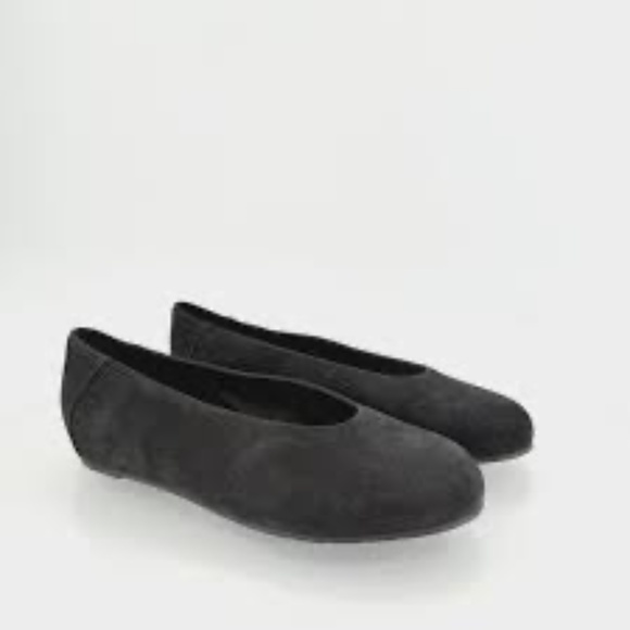 Eileen Fisher Una 2 Suede Earth Ballet flats Black size 6.5 - Picture 1 of 8